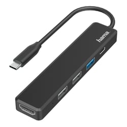 Hub HAMA USB-C, Multiport, 5 Ports, 3 x USB-A, USB-C, HDMI - 200117 - Hama 00200117