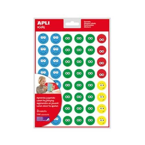 Etiquetas Redondas Apli Kids Cara Feliz Triste 144un - APLI APL14226