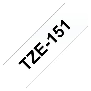 Brother TZe151 Cinta Laminada Generica de Etiquetas - Texto negro sobre fondo transparente - Ancho 24mm x 8 metros - Genérico BR-TZE151