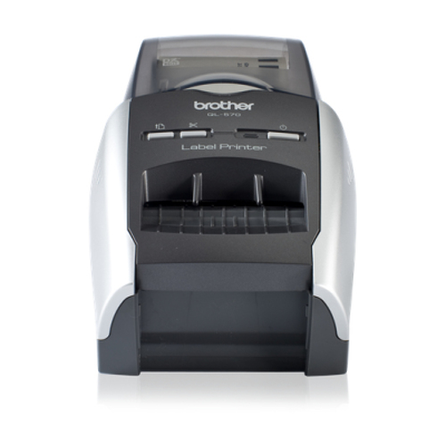 Brother QL-570, DK, Acionamento térmico direto , 300 x 600 DPI, 110 mm/seg, Com fios, Preto, Prateado - Brother QL570HC