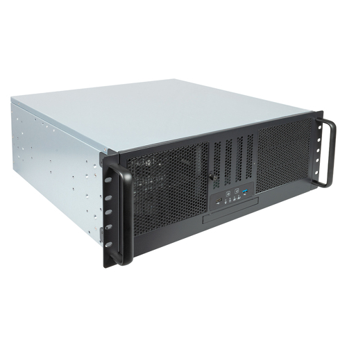 Unykach UK4329 Armário de rack 4U de 19" - Tamanhos de disco suportados 3,5", 2,5" - Compartimento para ODD - Filtro de poeira - USB-A 3.2, USB-C - Cor preta - Unykach 51915