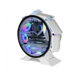 Mars Gaming MCORB Caja PC - Refrigeracion Extrema - Doble Ventana Cristal Templado - Interior XL - Compatible con CPU Coolers Grandes y Liquida 120 mm - Color Blanco - Mars Gaming 295122