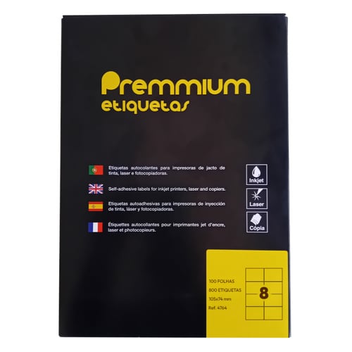 Etiquetas 105x074mm 100Fls A4 800un - Outras 1222003