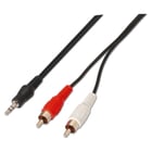 Cabo de áudio estéreo Aisens - JACK 3.5/M-2xRCA macho - 3.0m - Cor preta - Aisens A128-0148