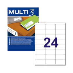 Etiquetas 070x035mm 100Fls A4 Multi3 2400un - Multi3 APL04703