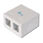 DIGITUS CAIXA SUPERFICIE P/2xRJ45 KEYSTONE VAZIA - DIGITUS AT-AG 302A-WH