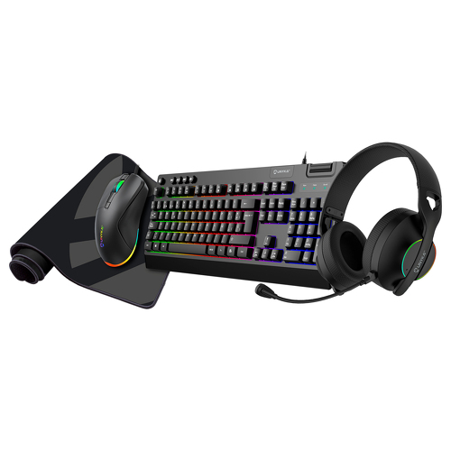 Pack Gaming (Teclado + Rato + Auscultadores + Tapete) NOVA 4-em-1 - PT - Unykach UK594009