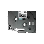 Fita laminada compatível com TZe-335. Texto branco sobre fundo preto. Largura: 12 mm. Comprimento: 8 m - TZe-335C (Compatível)