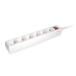 Equipar Power Strip - 6 tomadas Schuko - Interruptor liga/desliga - Proteção para crianças - Cor branca - Equip EQ245552