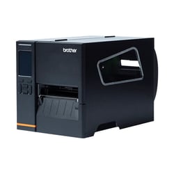 Impressora industrial de etiquetas de transferência térmica e tecnologia térmica direta com uma resolução de 300ppp e visor tátil. Placa de rede, série, host USB e design robusto, para elevados volumes de impressão - Brother TJ-4121TN