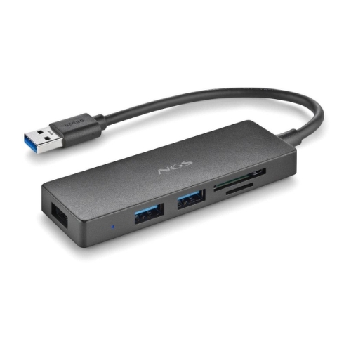 NGS IHUB Reader USB 3.0 Hub - 3 portas USB 3.0 - 1 ranhura para SD - 1 ranhura para MicroSD - NGS 304337