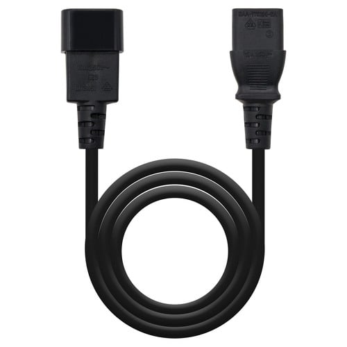 Cabo de alimentação de CPU nanocabo C13 fêmea para C14 macho 1,50 m - cor preta - Nanocable 10.22.0202