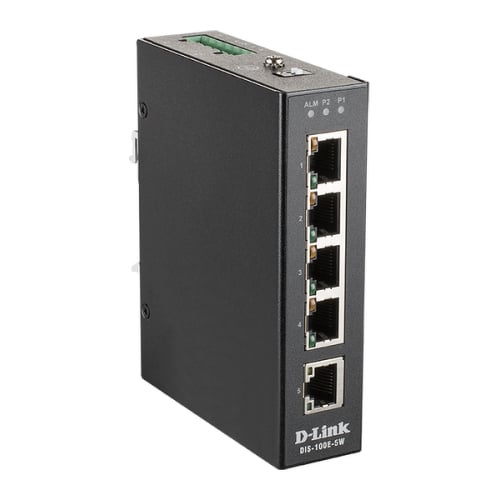 D-LINK SWITCH INDUSTRIAL 5 PORT UNMANAGED WITH 5x10/100 BASET(X) PORTS - D-Link DIS-100E-5W