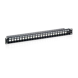 EQUIP PATCH PANEL 19" MODULAR 24P 1U FTP VAZIO PRETO - Equip 769124