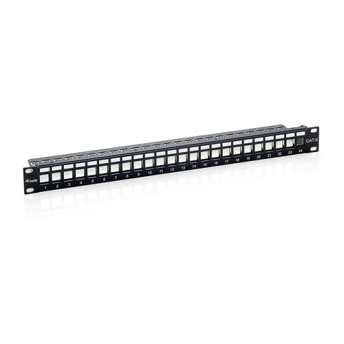 EQUIP PATCH PANEL 19" MODULAR 24P 1U FTP VAZIO PRETO - Equip 769124
