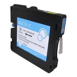 Cartucho de tinta de pigmento genérico Ricoh GC31C ciano - Substitui 405689/405702 - Ricoh RI-GC31CY(PG)