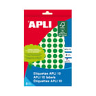 Etiquetas Redondas 10mm Verde 1008un - APLI APL02733