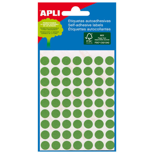 Etiquetas Apli Minibag Verde Ø 8.0mm 3 Folhas - APLI 208081