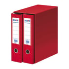 Dohe Modulo de 2 Armários de Arquivo Folio Lombada Larga com Anel e Rado - Cartão forrado a Polipropileno - Protectores de Cantos Metálicos - Alavanca de Alta Qualidade - Vermelho - Dohe 90131