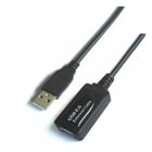 Cabo de Extensão Aisens Extensão USB 2.0 com Amplificador - Tipo A Macho para Tipo A Fêmea - 15m - Cor Preto - Aisens A101-0020