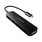 Concentrador USB-C aprox. 5 em 1 com 2 portas USB 3.0, 1 porta HDMI 4K/30Hz e leitor SD/MicroSD - Velocidade até 5 Gbps - Caixa em alumínio - Aprox. APPC45