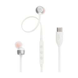 JBL EARPHONES TUNE T310 HIRES AUDIO & PURE BASS USB-C WHITE - JBL JBLT310C-WHITE