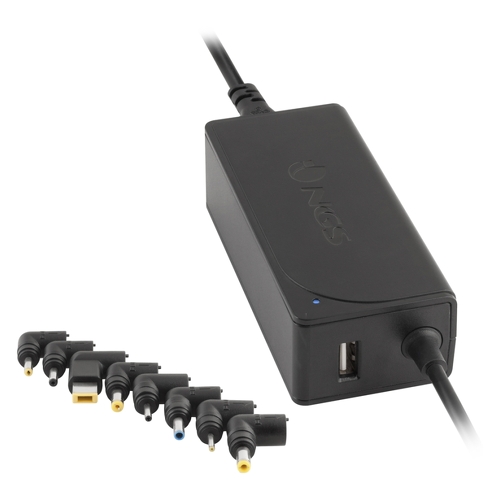 Carregador automático universal para computadores portáteis NGS 45W - 8 adaptadores - 1x USB - Indicadores LED - NGS 117757