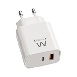 EWENT CARREGADOR GAN 1xUSB-C 1xUSB-A 20W BRANCO - Ewent EW1318