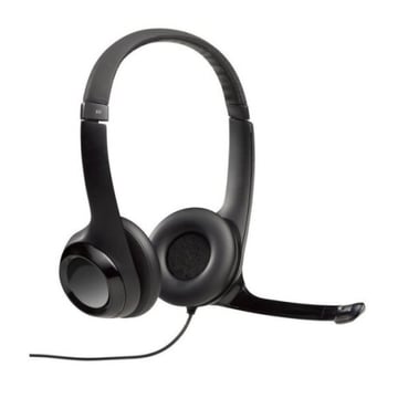 Logitech H390 Auscultadores USB duplos com microfone - Banda para a cabeça ajustável - Almofadas para os ouvidos - Almofadas para os ouvidos - Controlos para os auscultadores - Cabo de 2,33 m - Preto - Logitech 981-000406