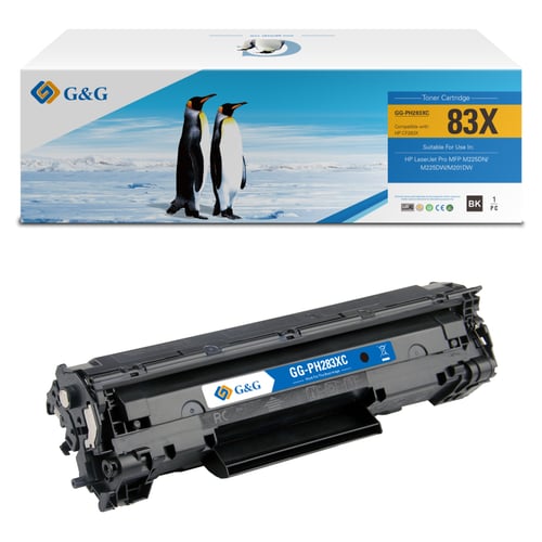 G&G HP CF283X Preto Cartucho de Toner Compatível, 2.200 Páginas - Toner Compatível 83X