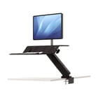 Estação de trabalho individual Fellowes Sit-Stand Lotus RT - Superfície de trabalho grande - Inclui braço para monitor - Superfície de madeira resistente - Preto - Fellowes 8081501