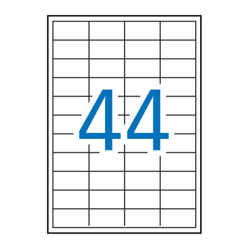 Pacote Apli com 4.400 Etiquetas Retangulares 48,5 x 25,4 mm - 100 Folhas com 44 Etiquetas - Adesivo Removível - Bordas Retas - Branco - APLI AP03054
