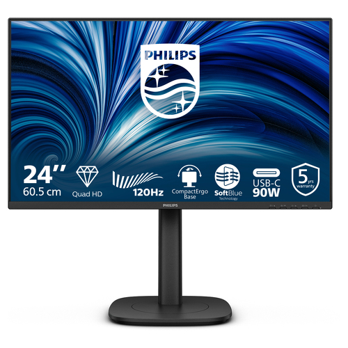 Philips Monitor IPS 24" (23.8) QHD HDMI DP USB-C Colunas Has Pivot - Philips 24B2U3601/00