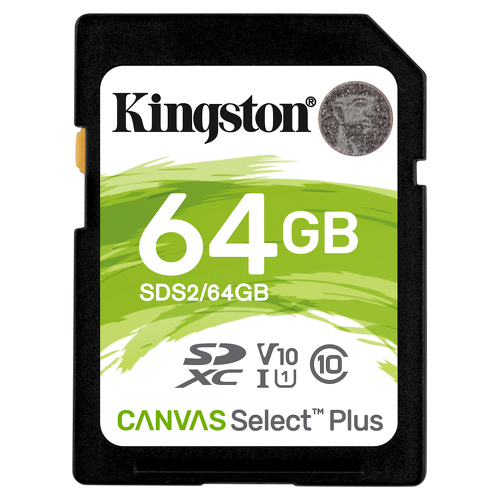 SD Kingston Canvas Select Plus 64GB class10 UHS-I SDHC(100MB/s) - Kingston SDS2/64GB