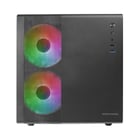 Caixa MARS GAMING MC400 PREMIUM MICRO-ATX CUBE , 3X FRGB FAN, GLASS, MESH, WATERC. , BLACK - Mars Gaming MC400