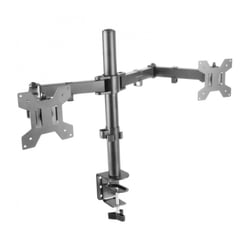 Mars Gaming MARM2 Soporte Monitor Dual - Brazos Articulados - Gestion de Cableado - Ajuste de Altura - Estructura Robusta - Rotacion 360º - Color Negro - Mars Gaming 294697