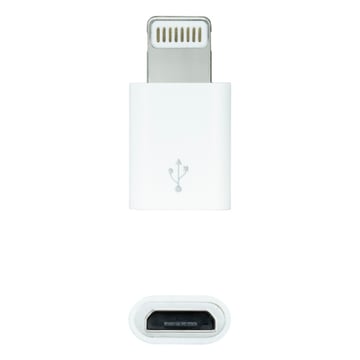 Adaptador Nanocabo Lightning para Micro USB - Lightning/M-Micro B/H - Cor Branca - Nanocable 10.10.4100