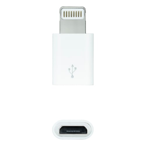 Adaptador Nanocabo Lightning para Micro USB - Lightning/M-Micro B/H - Cor Branca - Nanocable 10.10.4100