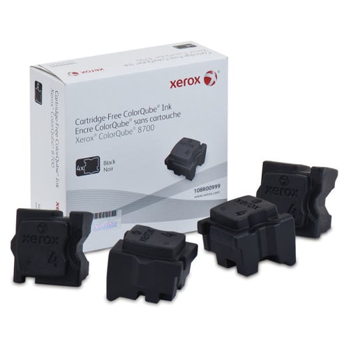 Xerox Tinta Sólida Preta Genuína ColorQube 8700/8900 (4 Sticks, rendimento 9.000 páginas) - Xerox 108R00999