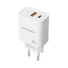 Nanocable Cargador de Pared USB-C/PD + USB-A/QC 30W - Color Blanco - Nanocable 302357