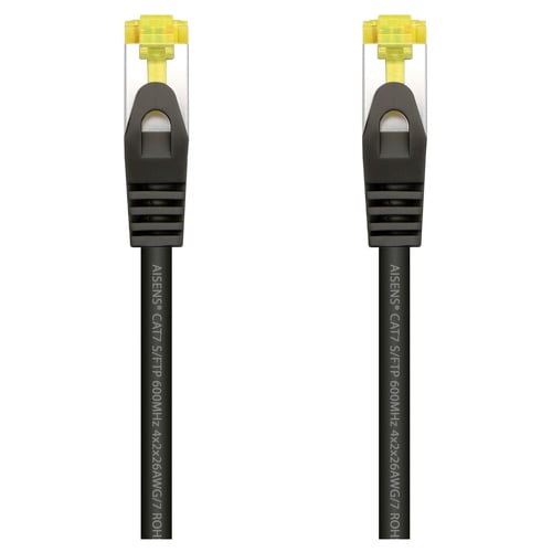 Cabo de rede Aisens Patch Cord RJ45 LSZH Cat.7 600 MHz S/FTP PIMF AWG26 - 1,0 M - Cor preta - Aisens A146-0486