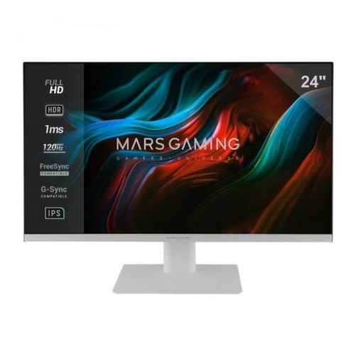 Monitor para jogos Mars MV-24 FAST-IPS - 24" Full HD - 1ms - 120Hz - HDR10 - FreeSync e G-Sync - Conectividade HDMI/DP - Cor preta - Mars Gaming MV24W