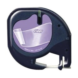 Dymo LetraTag S0721530 Cinta de Etiquetas Generica para Rotuladora - Texto negro sobre fondo transparente - Ancho 12mm x 4 metros (12267) - Genérico DYR-12267