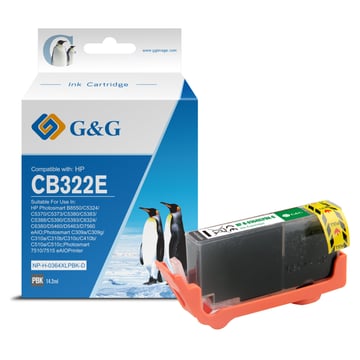 G&G HP 364XL Preto Photo Cartucho de Tinta Compatível, 14.6 ml - Tinteiro Compatível CB322EE&#47;CB317EE