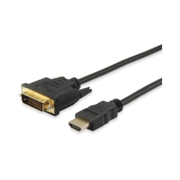 Equipar cabo DVI-D 24+1 macho para HDMI macho - suporta resoluções de vídeo de até 4K/30Hz. - Comprimento 3m. - Equip 119323