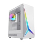 Gabinete Coolbox GA450 StarLight ATX, Micro ATX, Mini-ITX Tower - Laterais de vidro temperado - Tamanho do HDD: 2,5", 3,5" - USB-A 3.0, USB-C e áudio - Ventoinha traseira ARGB de 120 mm - Suporta refrigeração líquida - Cor branca - Coolbox COO-CHA-GA450W-0