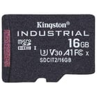 Micro SDHC 16GB Industrial C10 A1 pSLC Card Single Pack w/o Adapter - Kingston SDCIT2/16GBSP