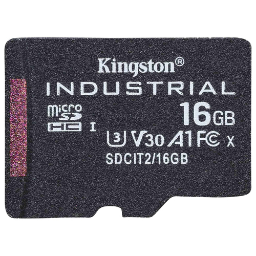 Micro SDHC 16GB Industrial C10 A1 pSLC Card Single Pack w/o Adapter - Kingston SDCIT2/16GBSP