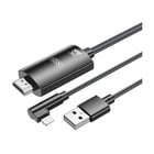 XO Adaptador de Cable Lightning A Hdmi - Longitud de 1.8m - Soporte de Resolucion 2K(60Hz)/1080P - Intercambio de Datos y Audio - Fuente de Alimentacion USB - Color Negro - XO XOGB008