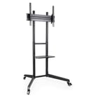 Suporte de chão Tooq Ramses com rodízios para ecrãs de 37" a 70" - Rodízios de bloqueio - Prateleira - Gestão de cabos - Peso máximo 50kg - VESA máx. 600X400mm - Preto - Tooq 218637